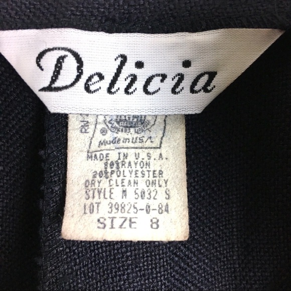 VINTAGE Mom Shorts Ultra High Waist Woven Navy Blue 80s 90s Retro Golf Size 8 - Picture 9 of 11